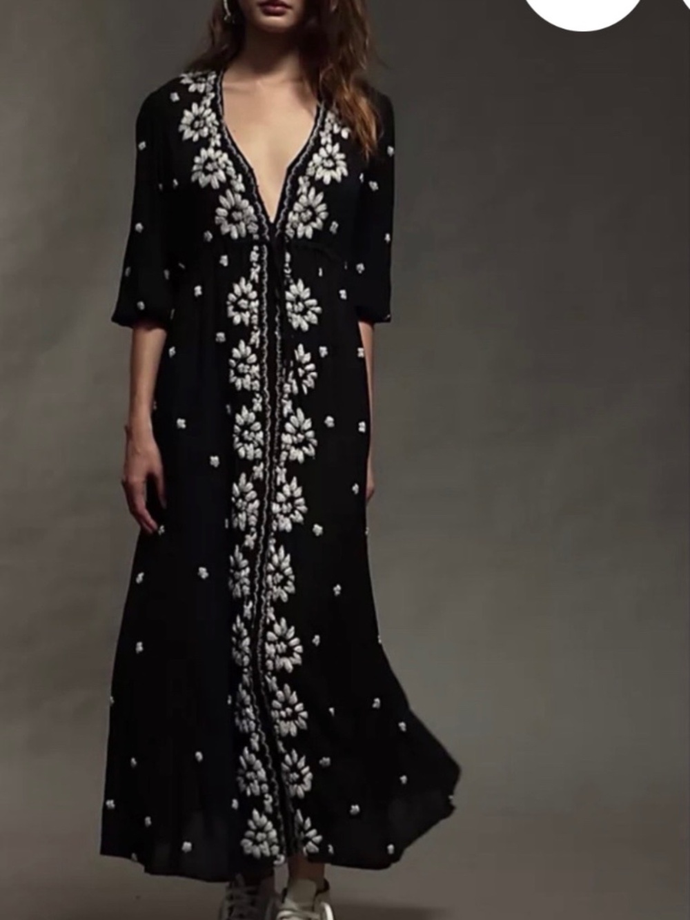 Free People Embroidered Fable Midi Dress